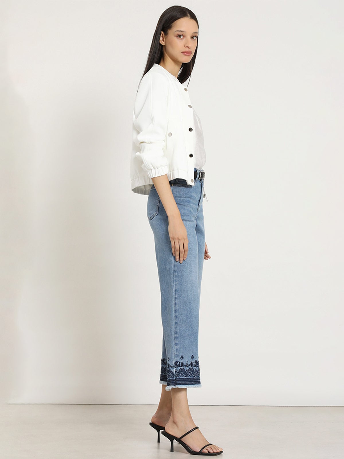JEANS ALGODÓN CROPPED STRAIGHT MUJER LIOLA BORDADO - 2