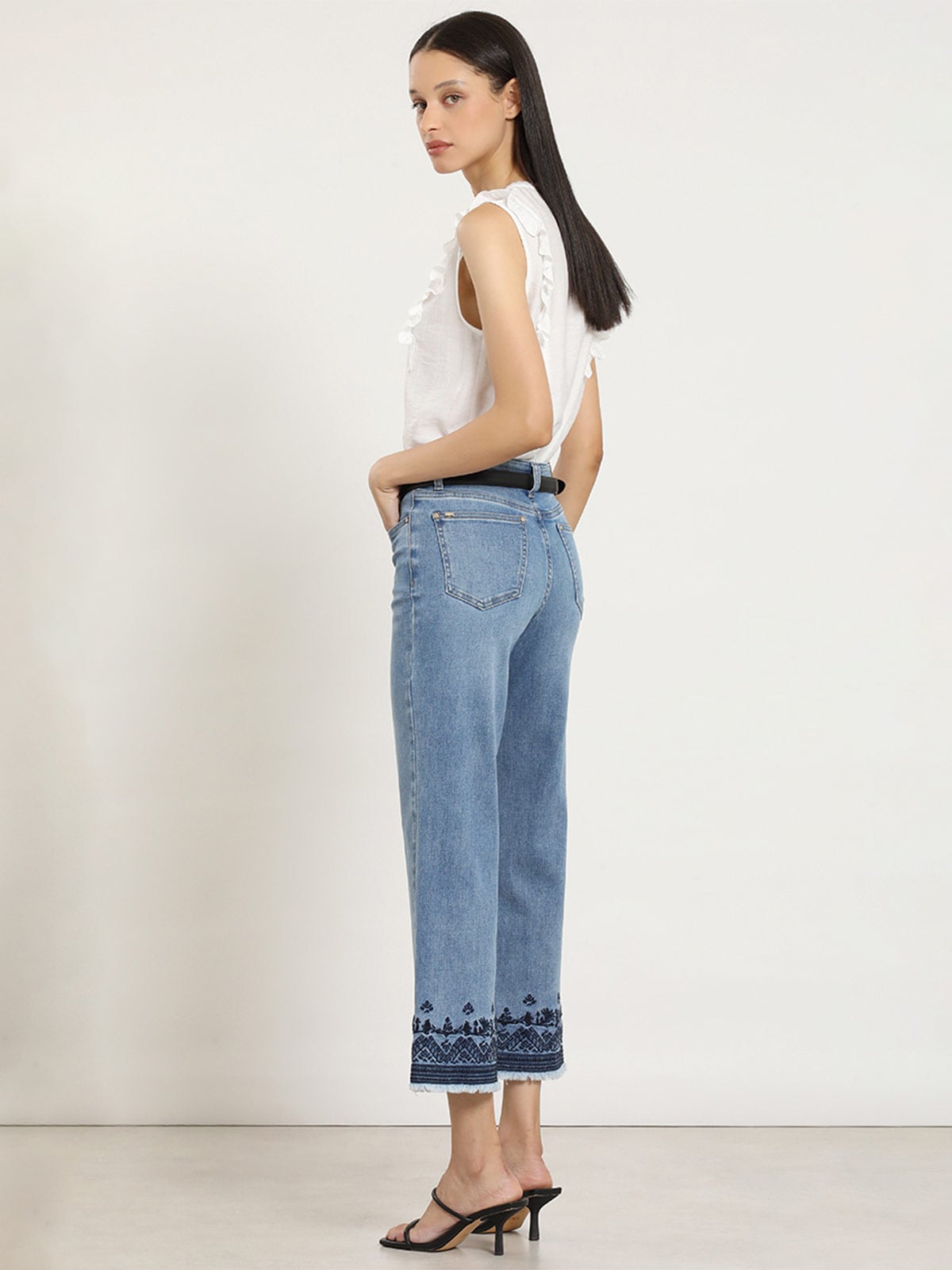 JEANS ALGODÓN CROPPED STRAIGHT MUJER LIOLA BORDADO - 3