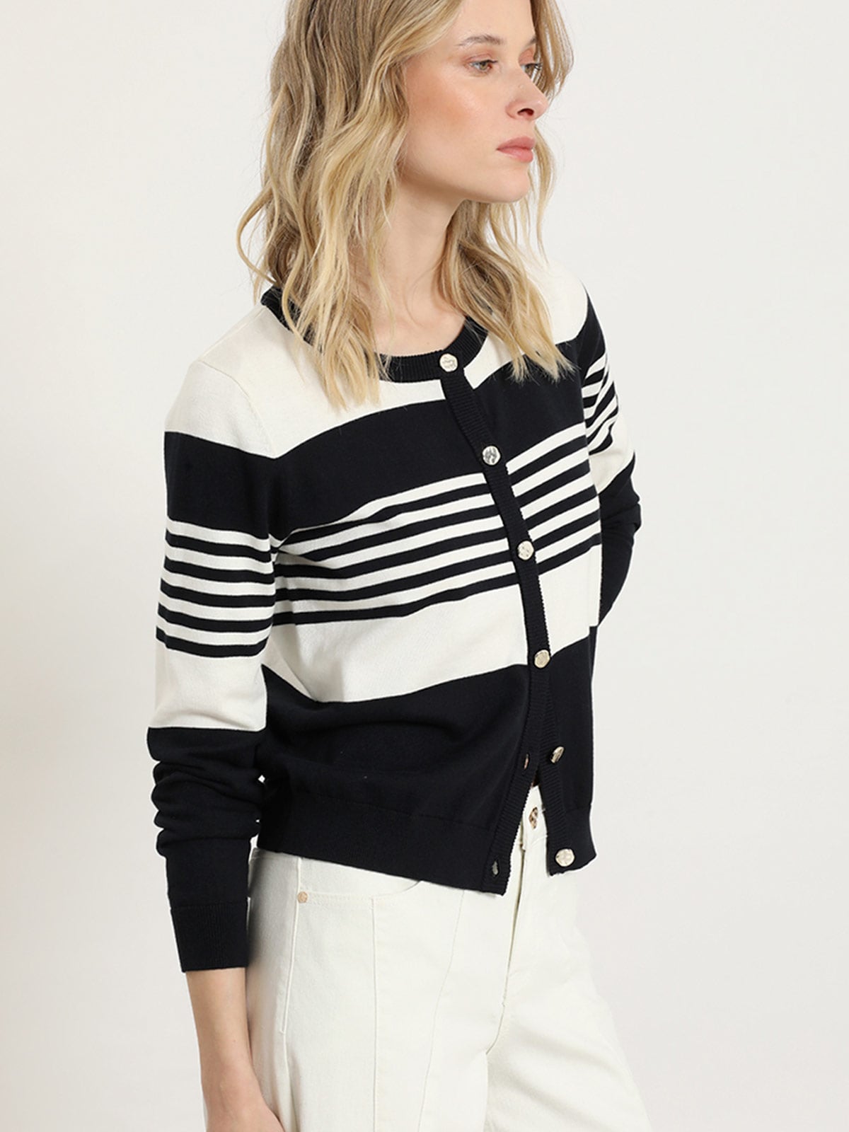 CARDIGAN ALGODÓN MUJER PUNTO RAYAS - 2
