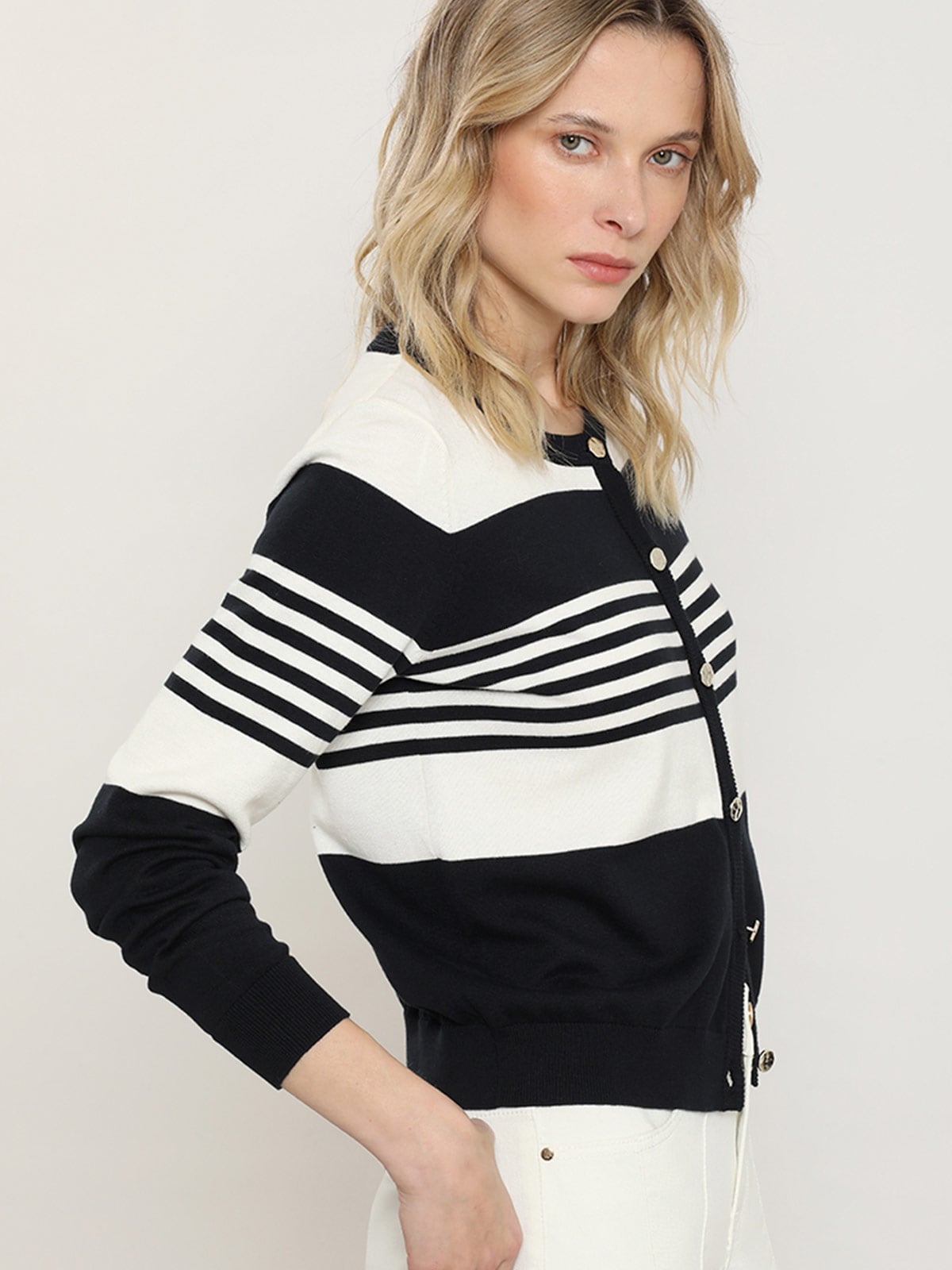 CARDIGAN ALGODÓN MUJER PUNTO RAYAS - 4