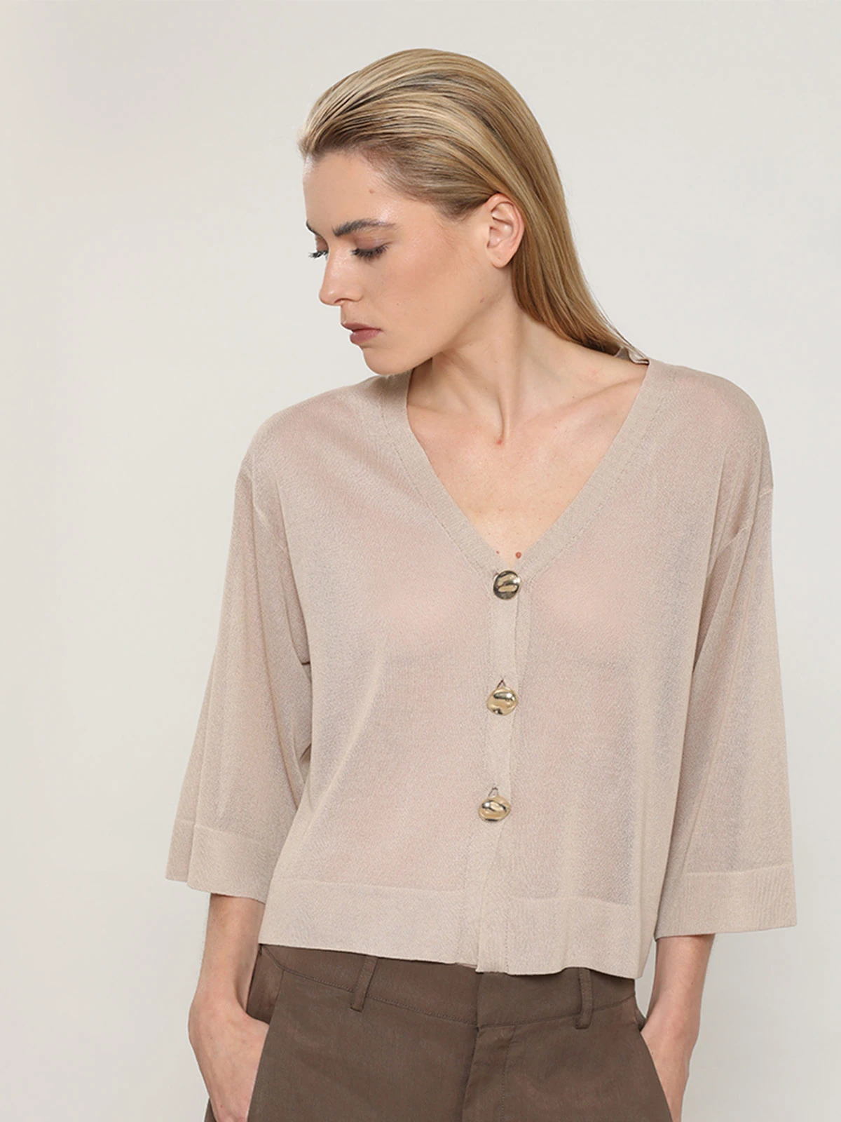 CARDIGAN MUJER LIOLA PUNTO SEMITRANSPARENTE - 2