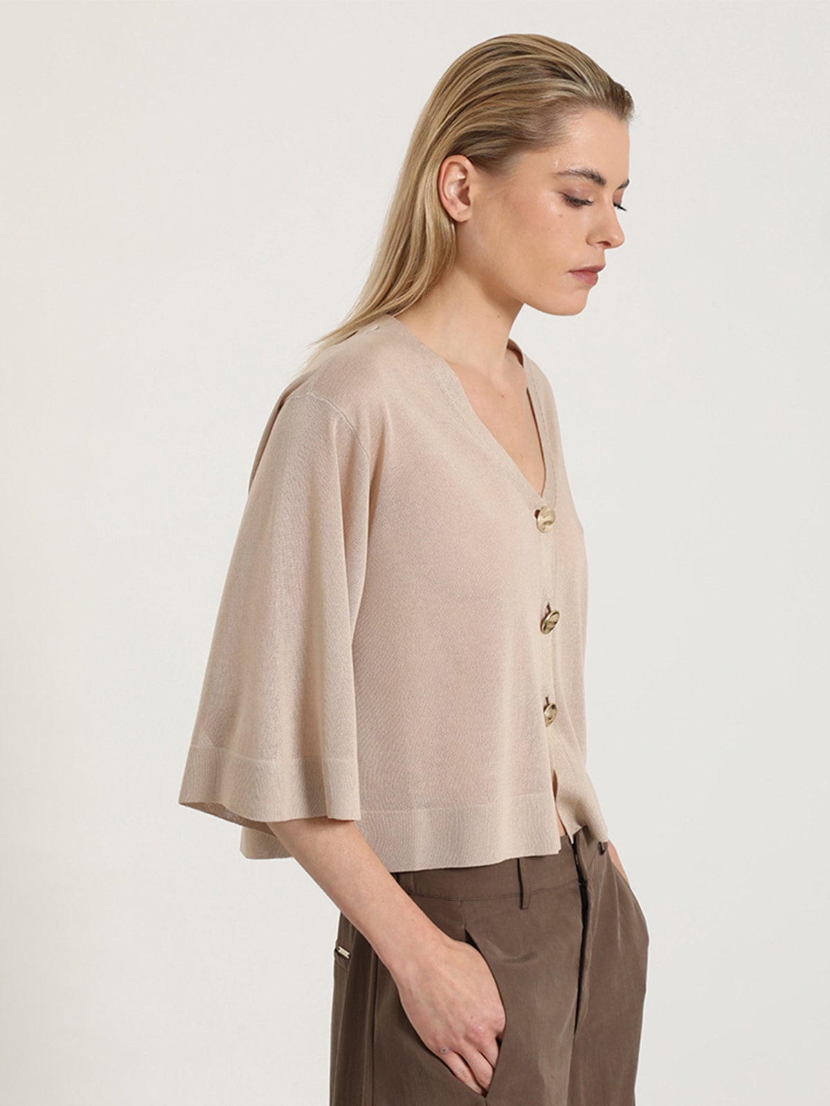 CARDIGAN MUJER LIOLA PUNTO SEMITRANSPARENTE - 3