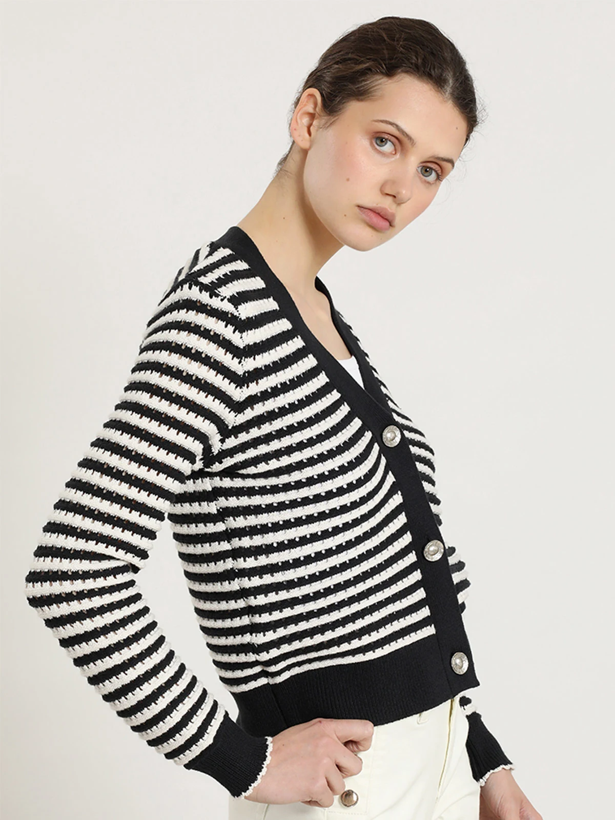 CARDIGAN ALGODÓN MUJER LIOLA PUNTO RAYAS - 3
