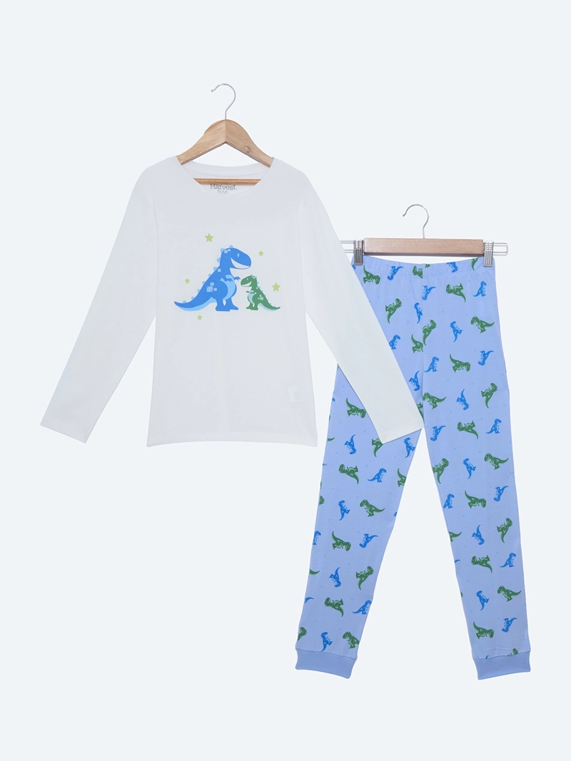 PIJAMA MANGA LARGA ALGODÓN HARVEST DINO - 1