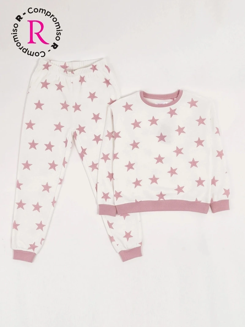 PIJAMA ESTRELLA MANGA LARGA FRANELA NIÑA HARVEST - 3