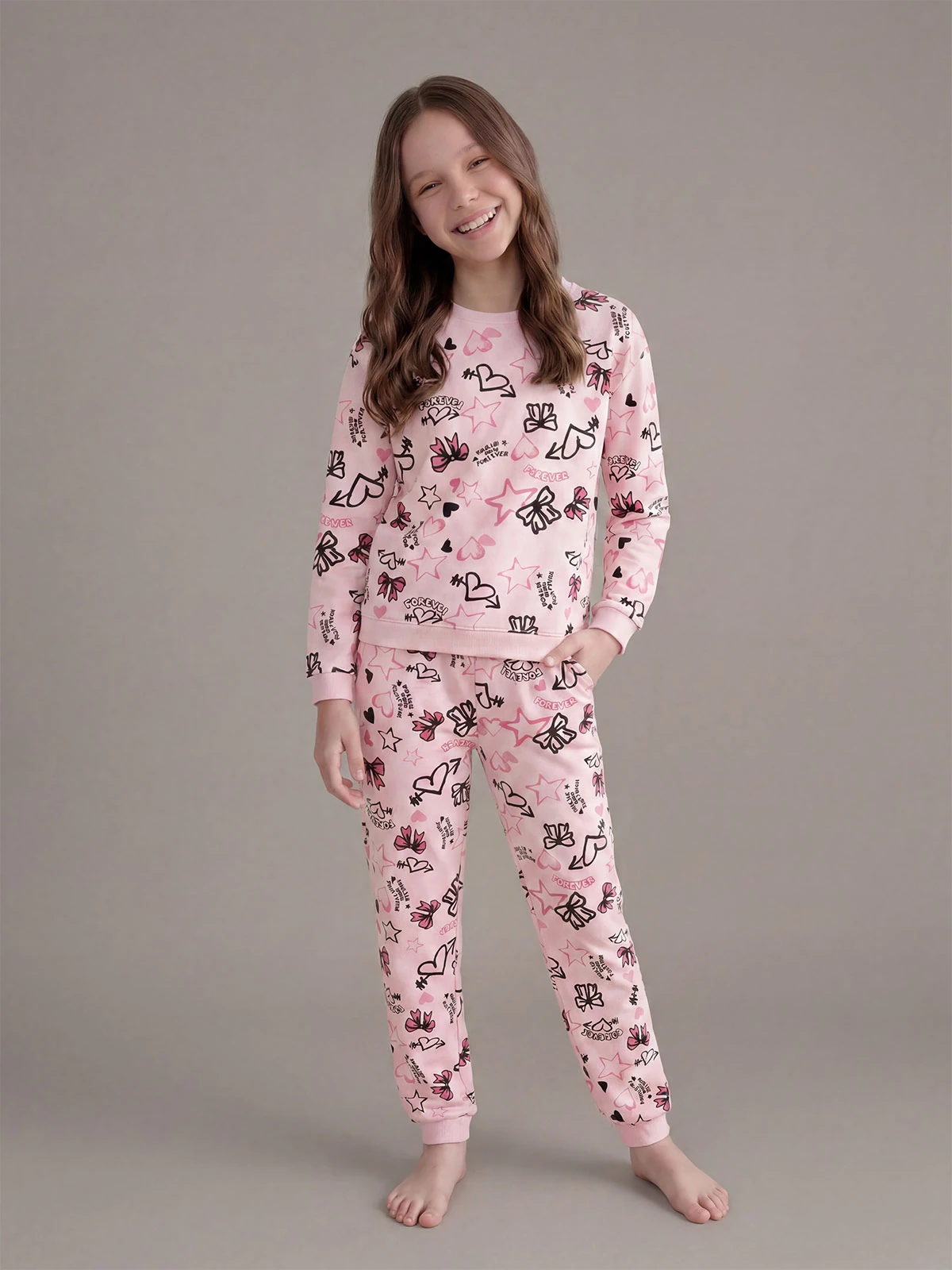 PIJAMA FOREVER MANGA LARGA FRANELA NIÑA INDEX - 1