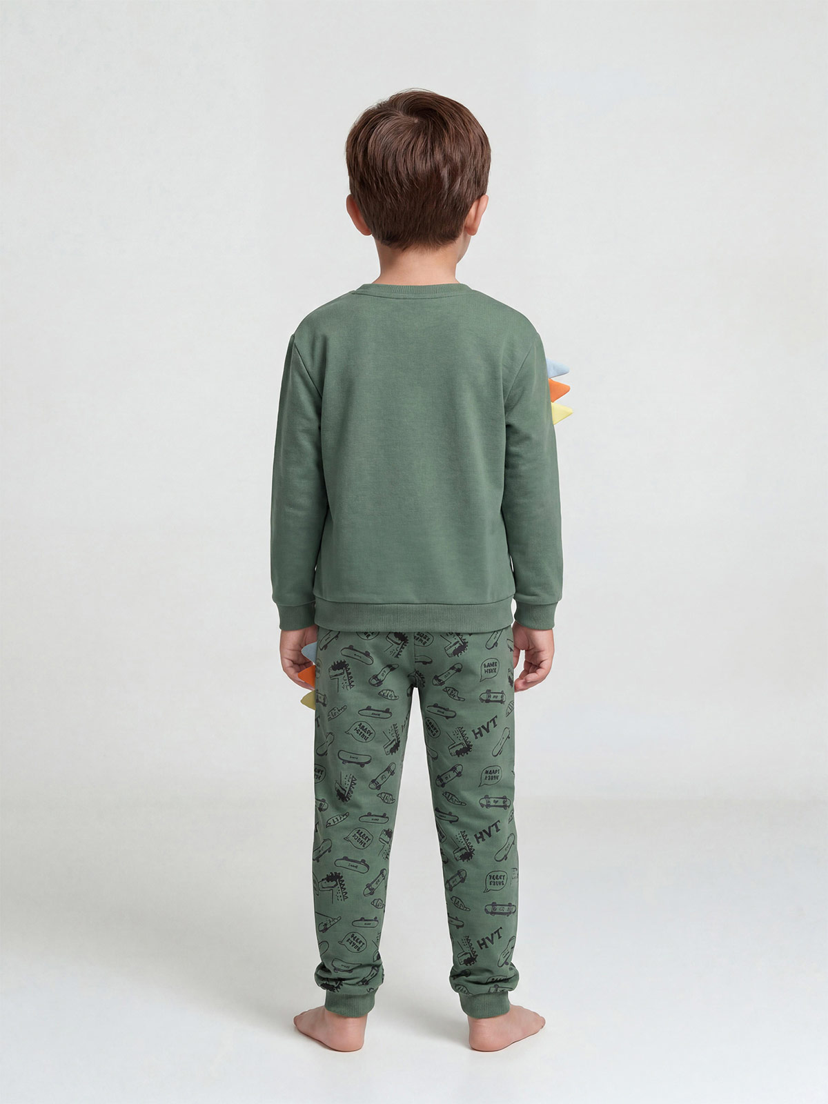 PIJAMA DINO MANGA LARGA FRANELA NIÑO HARVEST - 2