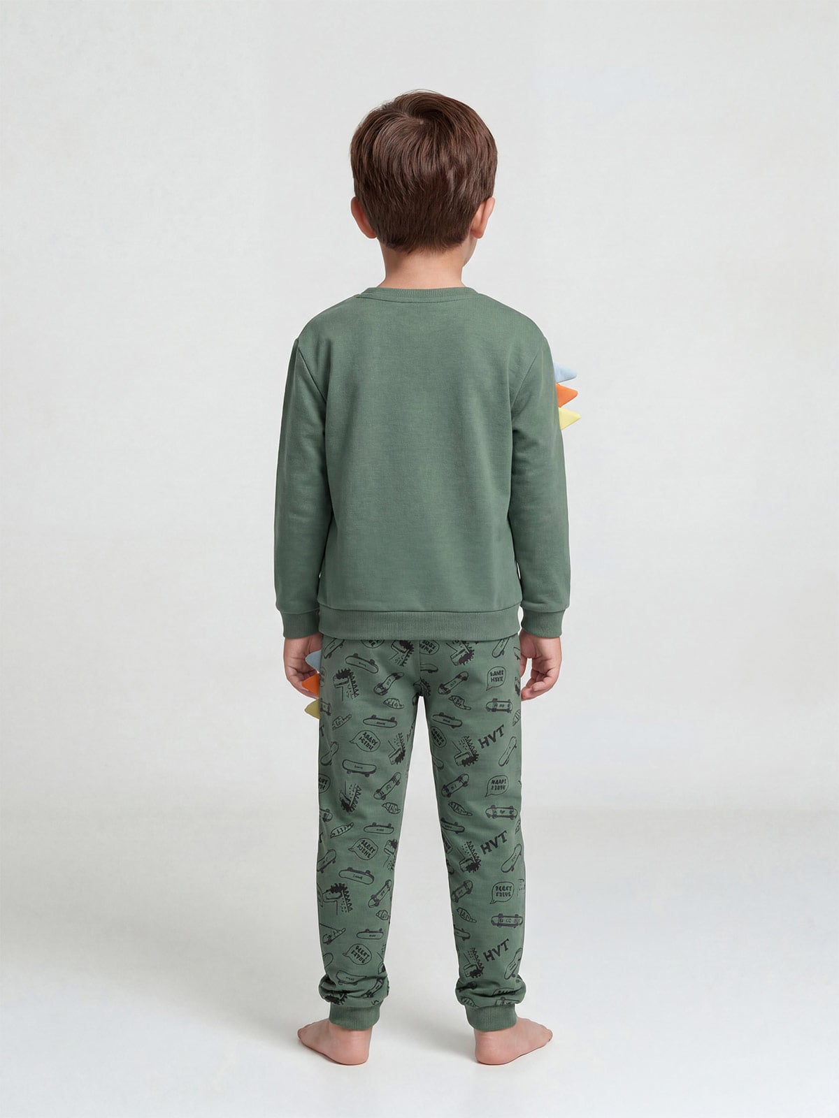 PIJAMA DINO MANGA LARGA FRANELA NIÑO HARVEST - 2