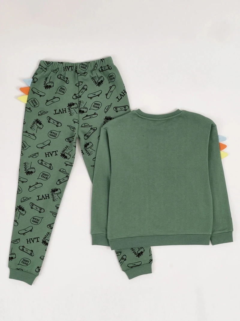 PIJAMA DINO MANGA LARGA FRANELA NIÑO HARVEST - 4