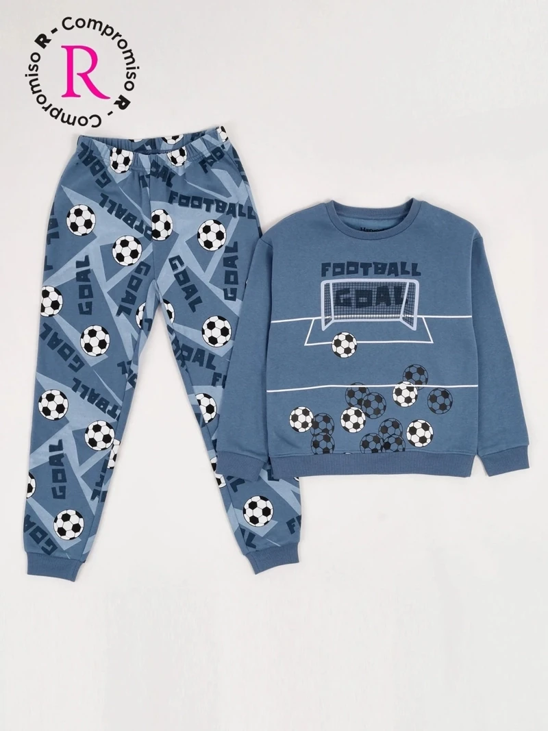 PIJAMA FUTBOL MANGA LARGA FRANELA NIÑO HARVEST - 3