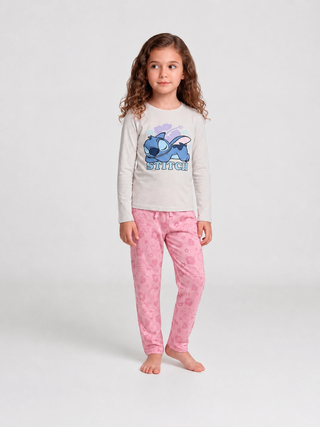 PIJAMA NIÑA STITCH MANGA LARGA - 1