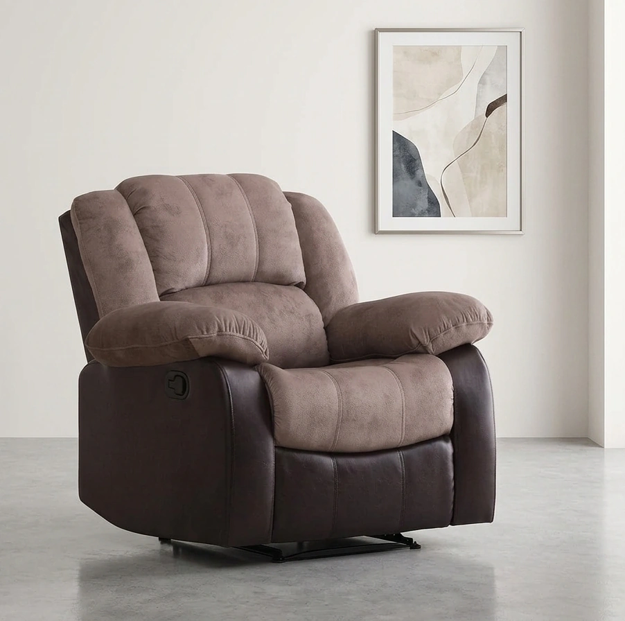 SILLÓN RECLINABLE RIPLEY HOME BICOLOR 1 CUERPO MARRÓN OSCURO - 1