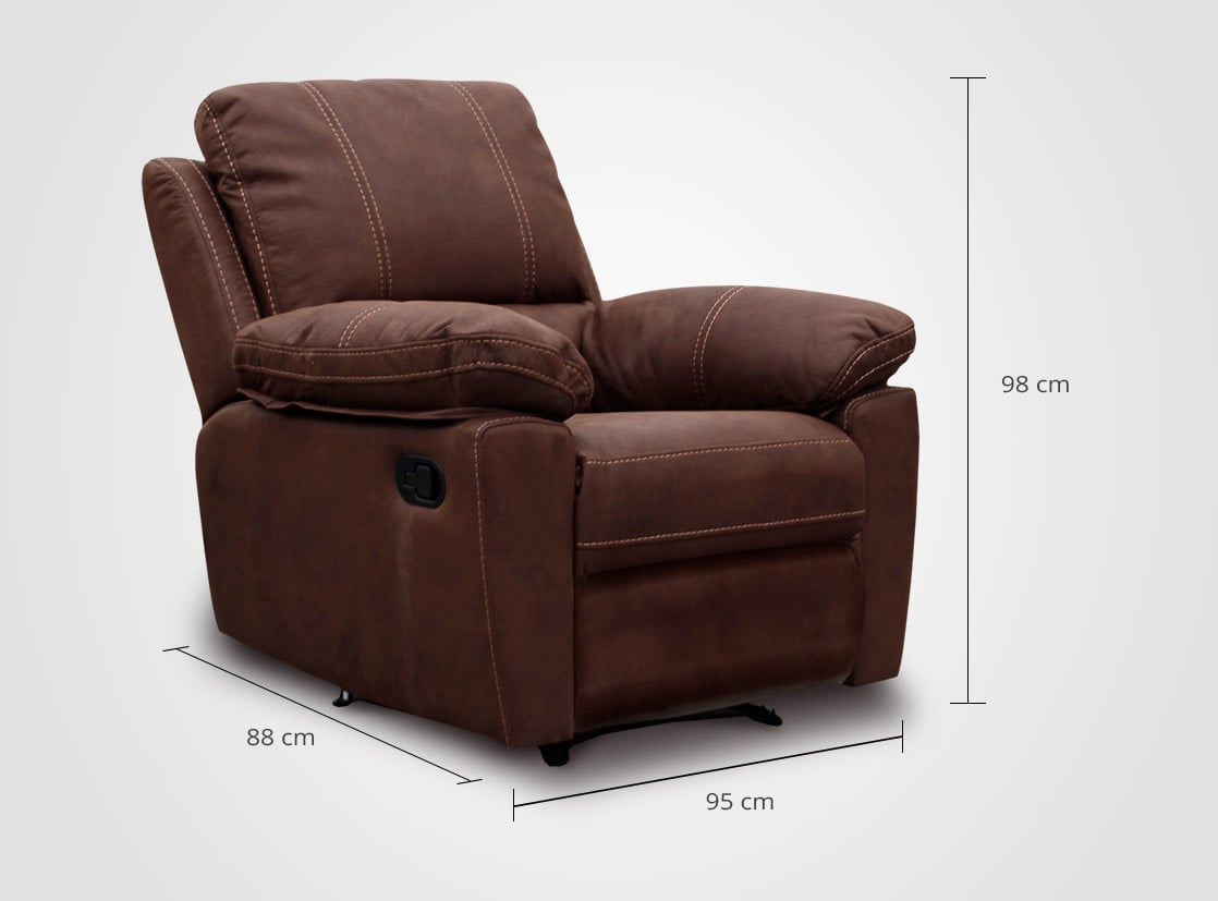 SILLÓN RECLINABLE ROSEN BRUNO MADERA 1 CUERPO CHOCOLATE - 5