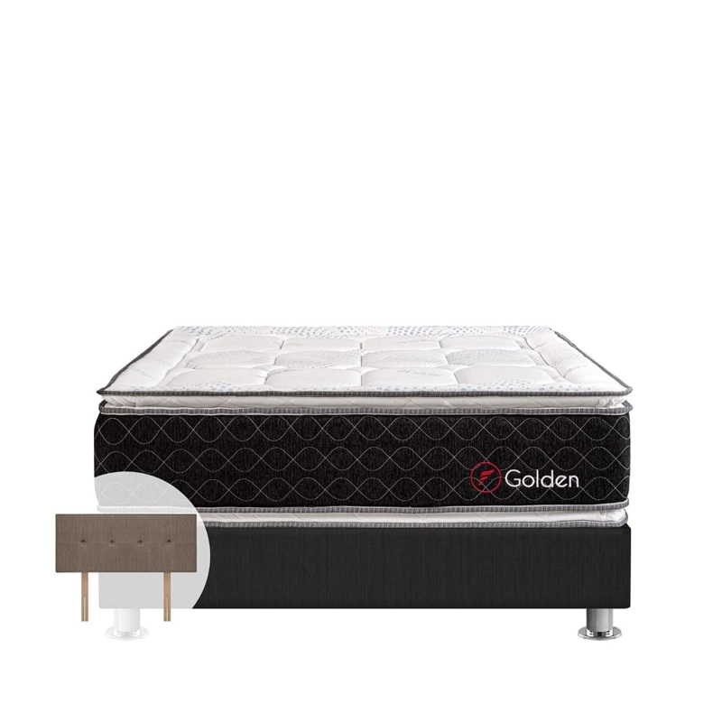 CAMA AMERICANA FORLI BEAUTY DREAM GOLDEN  QUEEN GRIS + CABECERA - 1