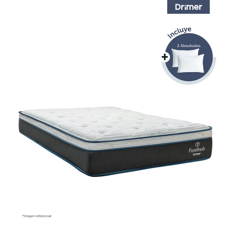 COLCHÓN DRIMER PURE FRESH 2 PLAZAS + ALMOHADA VISCO CERVICAL - 1