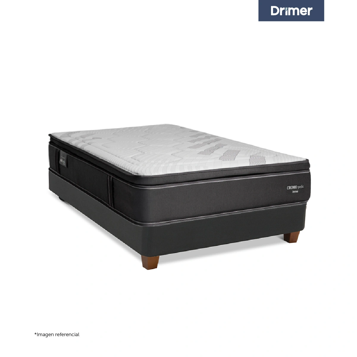 CAMA AMERICANA CROMOPEDIC 1.5 PLAZAS GRIS - 1