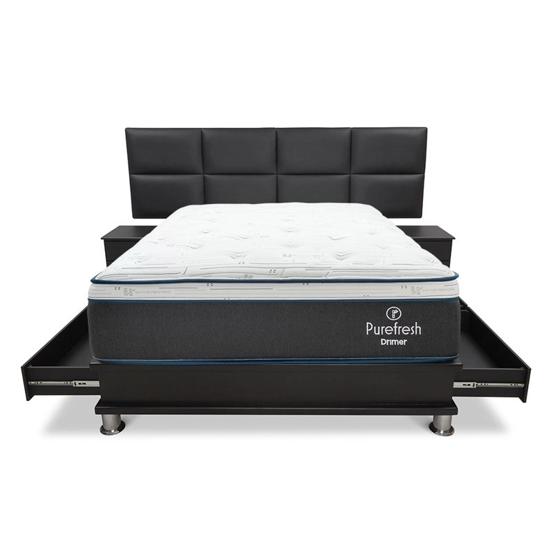DORMITORIO AMERICANO DRIMER PURE FRESH QUEEN CON CAJONES KAELA + VELADORES - 2