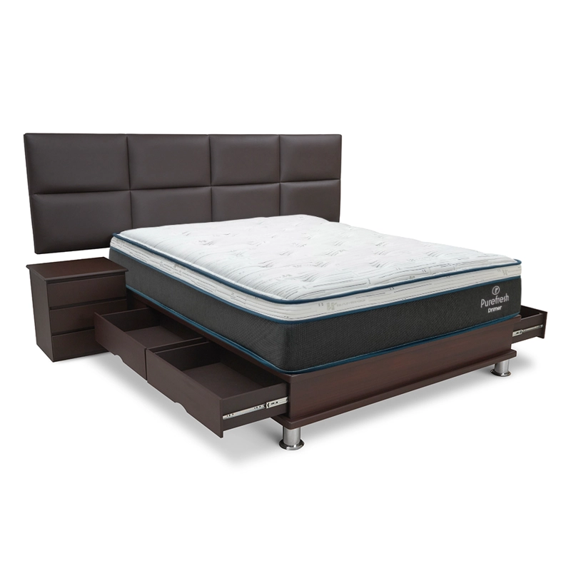 DORMITORIO AMERICANO DRIMER PURE FRESH QUEEN CON CAJONES SOFÍA + VELADORES - 1