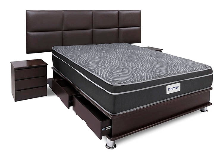 DORMITORIO AMERICANO DRIMER VENTUS KING CON CAJONES SOFÍA + VELADORES - 2