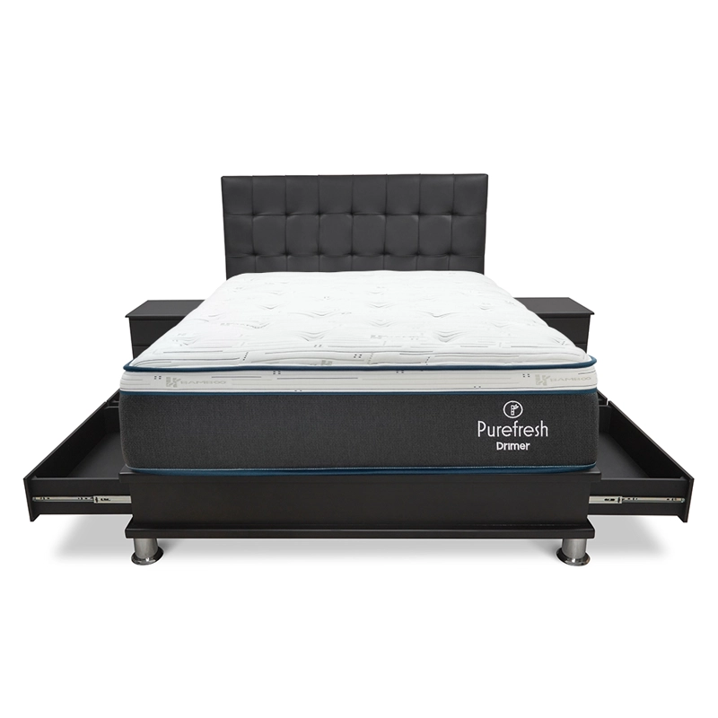 DORMITORIO AMERICANO DRIMER PURE FRESH 2 PLAZAS CON CAJONES FACUNDO + VELADORES - 2