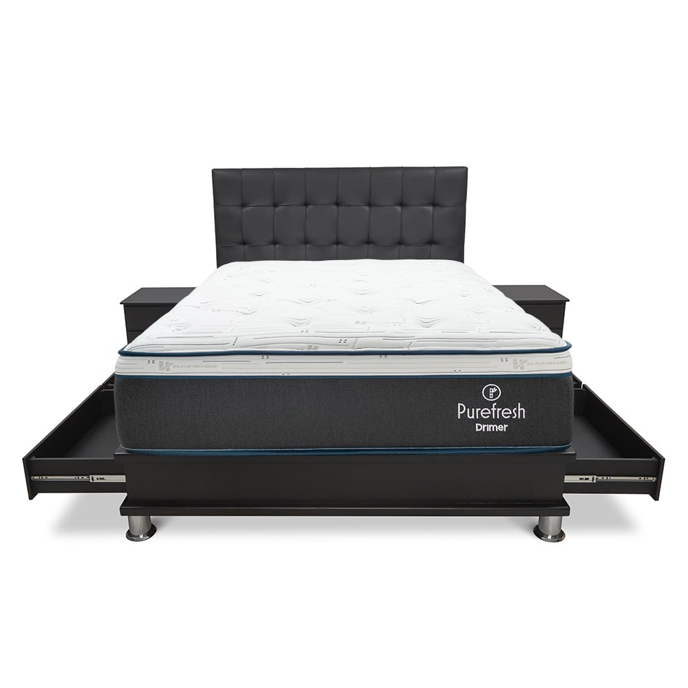 DORMITORIO AMERICANO DRIMER PURE FRESH KING CON CAJONES FACUNDO + VELADORES - 2