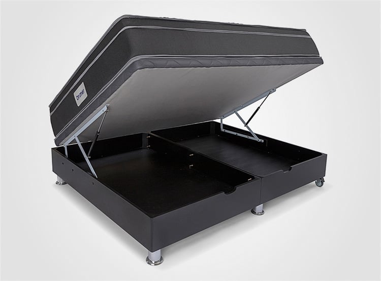 CAMA BOXET DRIMER VENTUS LAQUEADA 2 PLAZAS GRIS - 1