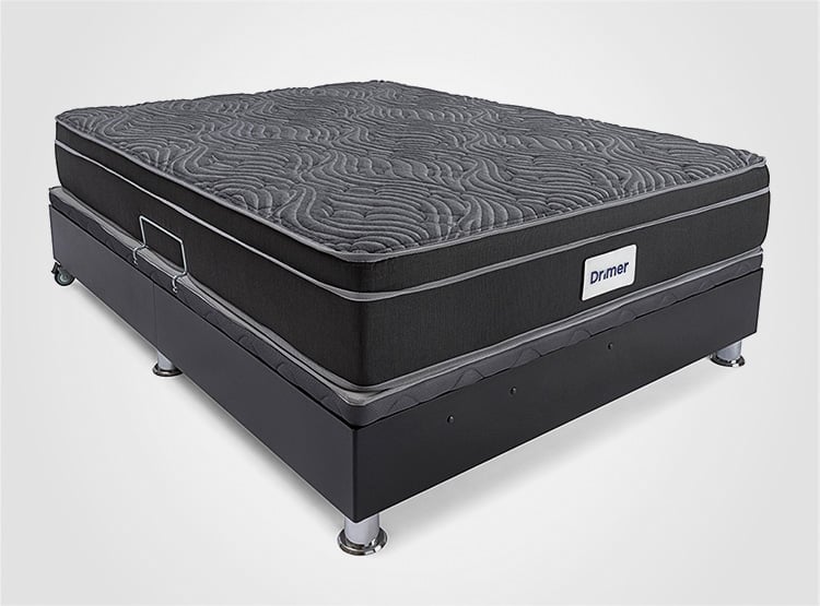 CAMA BOXET DRIMER VENTUS LAQUEADA 2 PLAZAS GRIS - 2