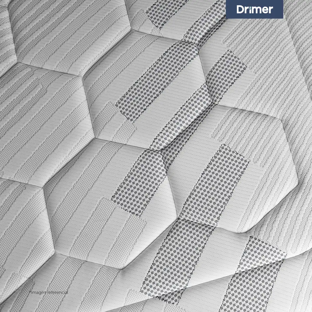 CAMA BOXET DRIMER CROMOPEDIC LAQUEADA 2 PLAZAS GRIS - 6