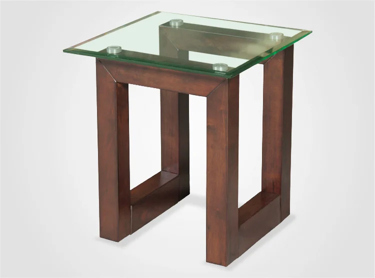 MESA LATERAL RIPLEY HOME JANICE MADERA DE CAUCHO NOGAL 50X50 CM - 2