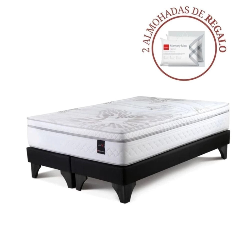CAMA EUROPEA ROSEN ART 4 QUEEN + 2 ALMOHADAS MEMORY MAX - 1