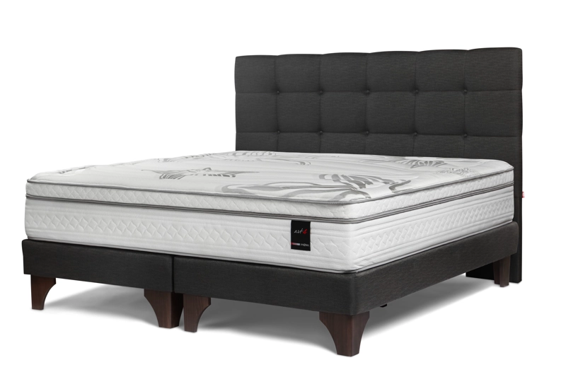 DORMITORIO EUROPEO ROSEN ART 4 KING ISSEY GRAFITO + 2 VELADORES + 2 ALMOHADAS MEMORY MAX - 2
