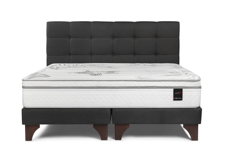 DORMITORIO EUROPEO ROSEN ART 4 KING ISSEY GRAFITO + 2 VELADORES + 2 ALMOHADAS MEMORY MAX - 3