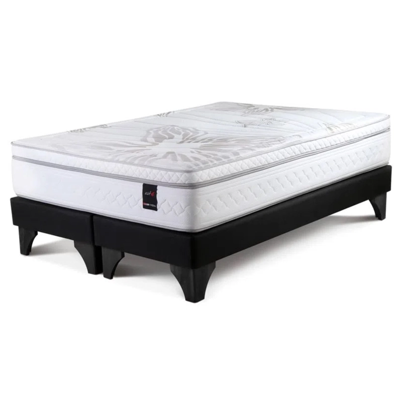 DORMITORIO EUROPEO ROSEN ART 4 KING ISSEY GRAFITO + 2 VELADORES + 2 ALMOHADAS MEMORY MAX - 4