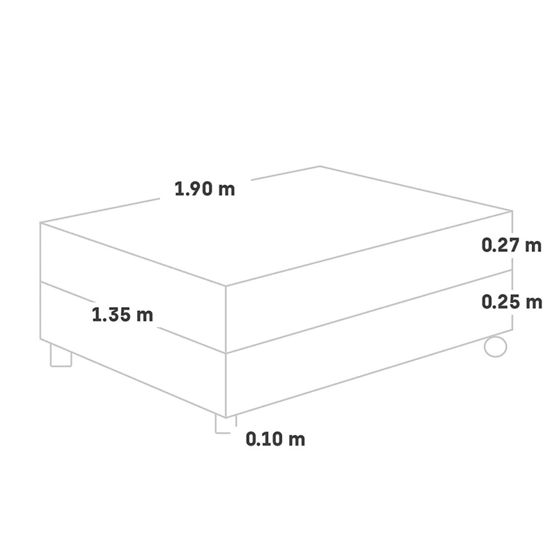 CAMA AMERICANA PARAÍSO MEDALLÓN ERGOSOFT 2 PLAZAS CHOCOLATE + 2 ALMOHADAS + PROTECTOR - 5
