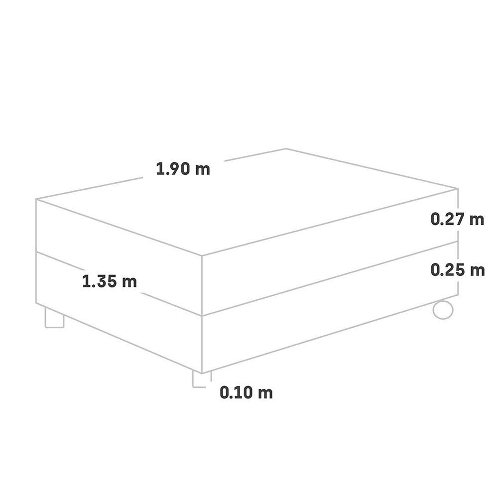 CAMA AMERICANA PARAÍSO MEDALLÓN ERGOSOFT 2 PLAZAS ACERO + 2 ALMOHADAS + PROTECTOR - 5
