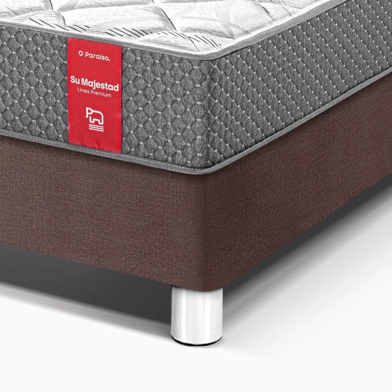 CAMA AMERICANA PARAÍSO   SU MAJESTAD DE LUJO 2 PLAZAS CHOCOLATE + 2 ALMOHADAS + PROTECTOR - 2