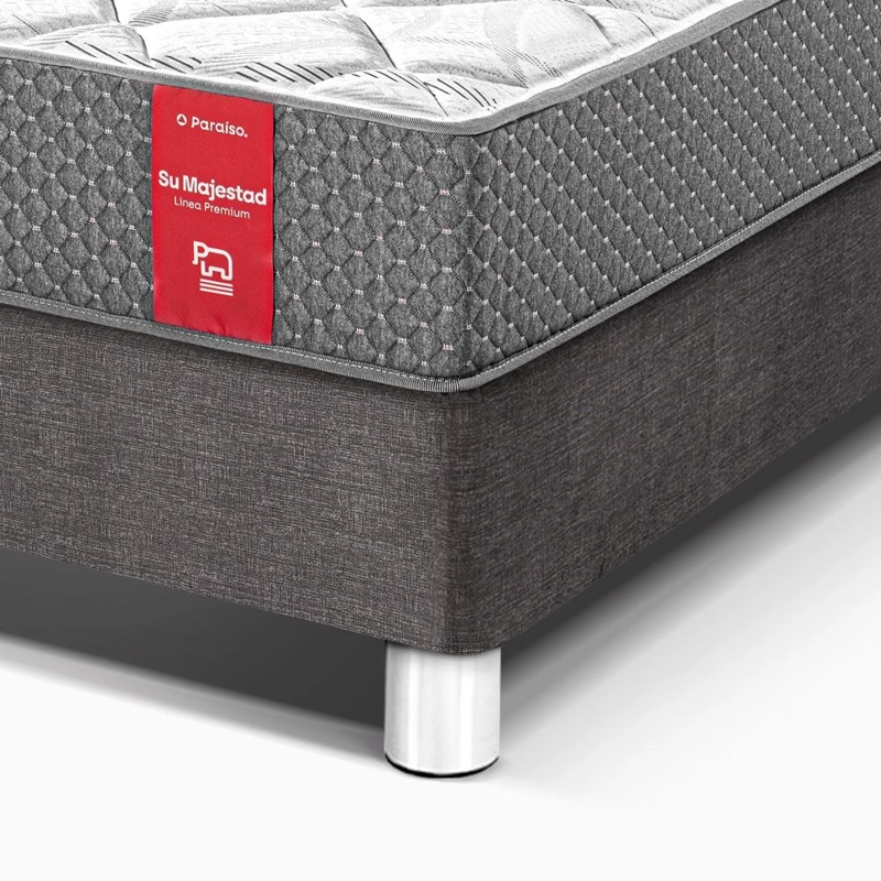 CAMA AMERICANA PARAÍSO SU MAJESTAD DE LUJO 2 PLAZAS ACERO + 2 ALMOHADAS + PROTECTOR - 2