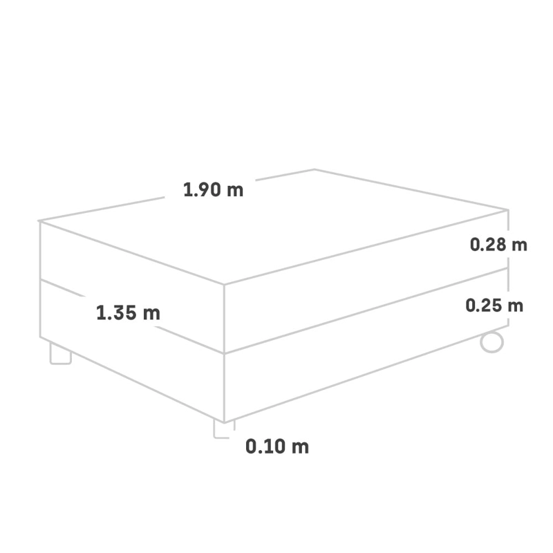 CAMA AMERICANA PARAÍSO SU MAJESTAD DE LUJO 2 PLAZAS ACERO + 2 ALMOHADAS + PROTECTOR - 5