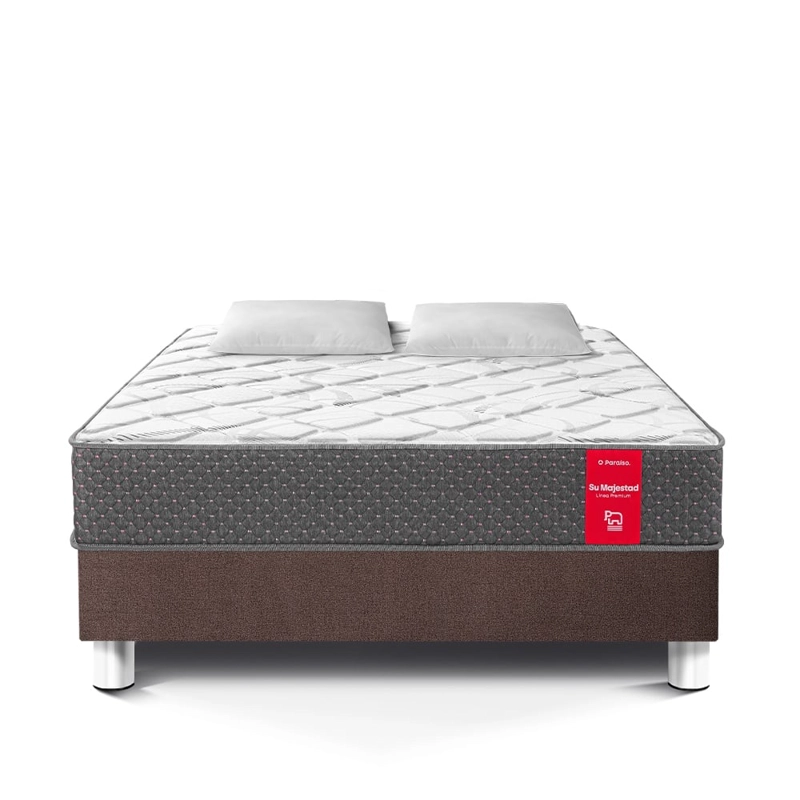 CAMA AMERICANA PARAÍSO   SU MAJESTAD DE LUJO QUEEN CHOCOLATE + 2 ALMOHADAS + PROTECTOR - 3