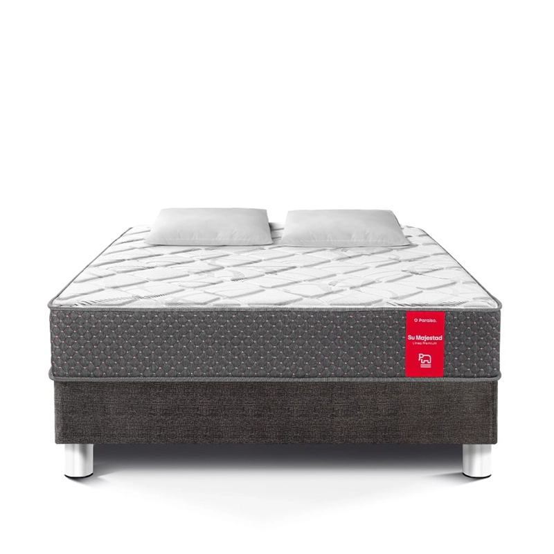 CAMA AMERICANA PARAÍSO SU MAJESTAD DE LUJO QUEEN ACERO + 2 ALMOHADAS + PROTECTOR - 3
