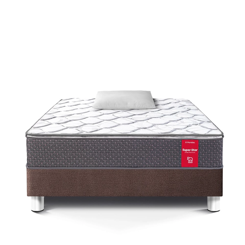 CAMA AMERICANA PARAÍSO SUPER STAR 1.5 PLAZAS CHOCOLATE + 1 ALMOHADA + PROTECTOR - 3