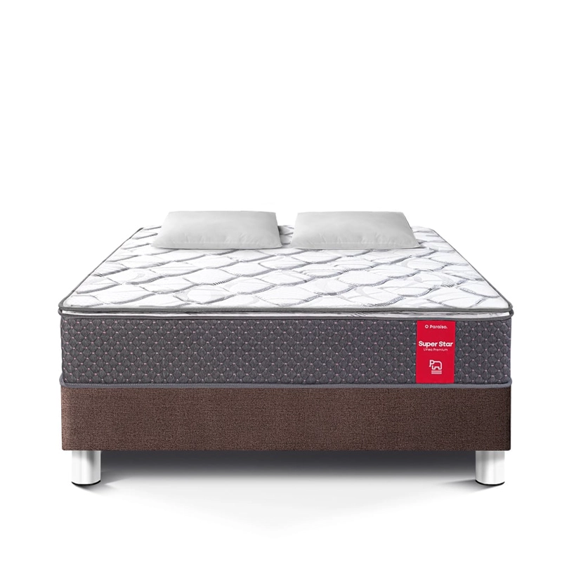 CAMA AMERICANA PARAÍSO SUPER STAR KING CHOCOLATE + 2 ALMOHADAS + PROTECTOR - 3