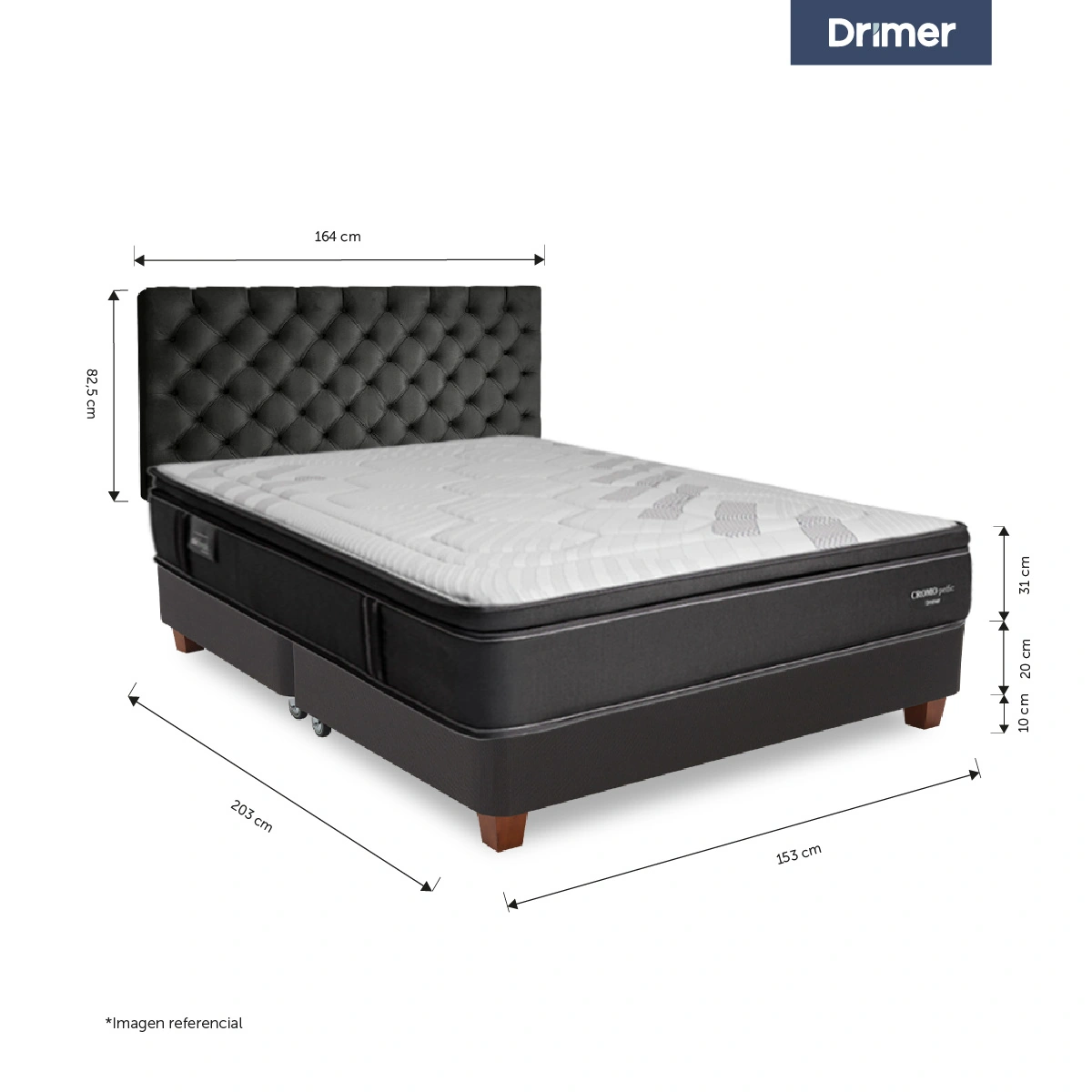 DORMITORIO AMERICANO DRIMER CROMOPEDIC QUEEN - 3