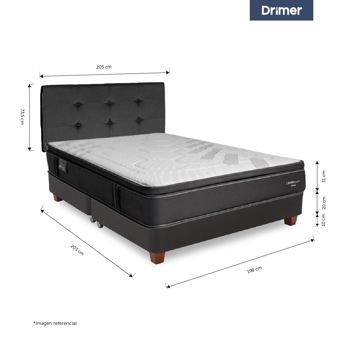 DORMITORIO AMERICANO DRIMER CROMOPEDIC KING - 3