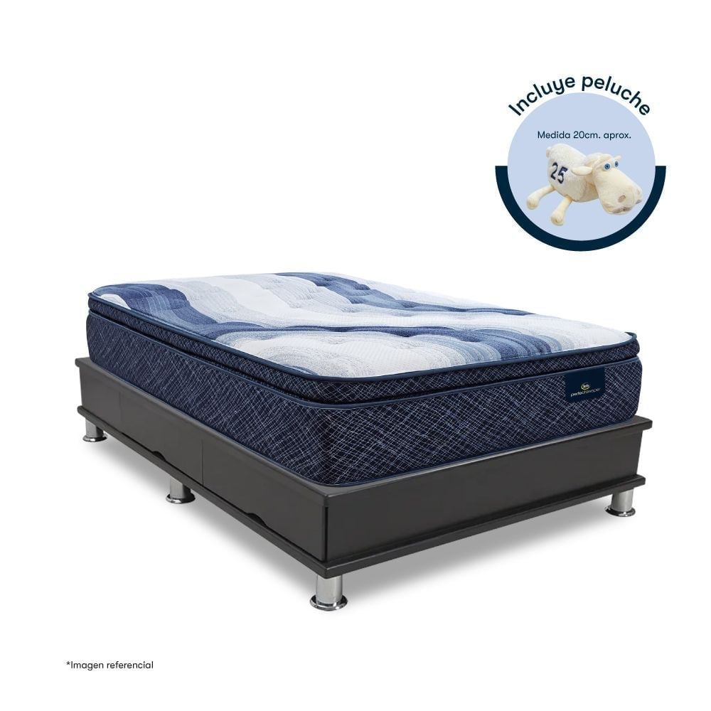 CAMA CON CAJONES SERTA CHARLOTTE SKY KING - 1