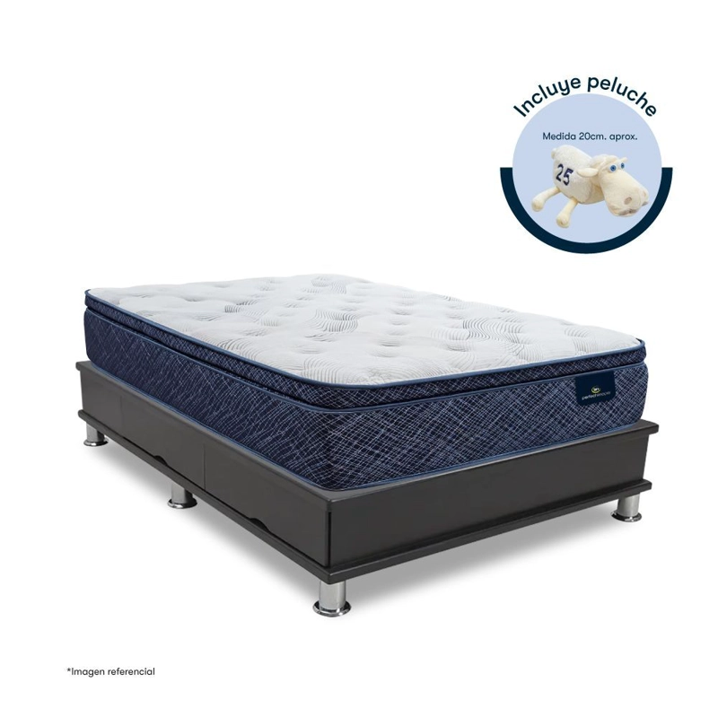 CAMA CON CAJONES SERTA FINEZZA KING GRIS - 1