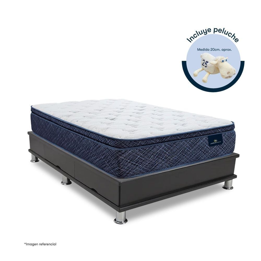 CAMA CON CAJONES SERTA KENYA 2 PLAZAS GRIS - 1