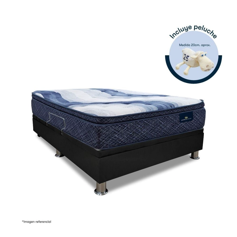 CAMA BOXET SERTA CHARLOTTE SKY 2 PLAZAS GRIS - 1