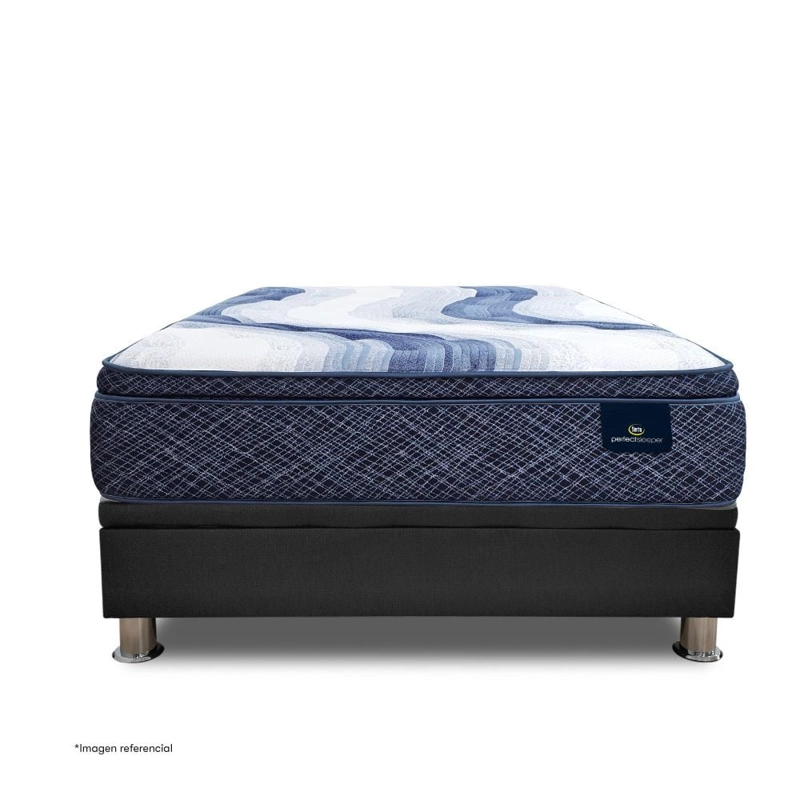 CAMA BOXET SERTA CHARLOTTE SKY 2 PLAZAS GRIS - 2