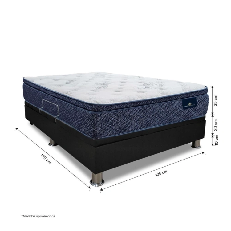 CAMA BOXET SERTA FINEZZA 2 PLAZAS GRIS - 4